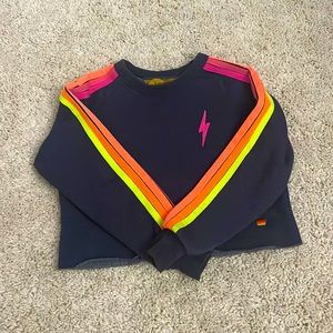 AVIATOR NATION Charcoal/neon 5 stripe